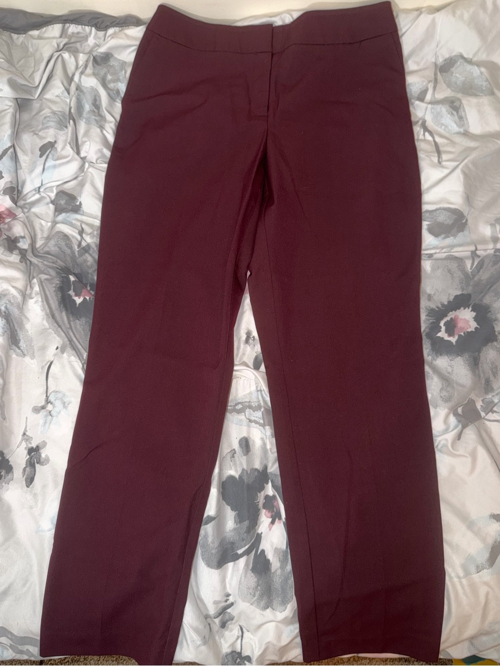 Ann Taylor Plum Straight-Leg Dress Pants